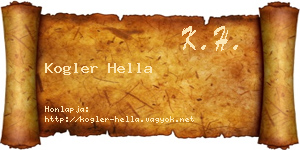 Kogler Hella névjegykártya